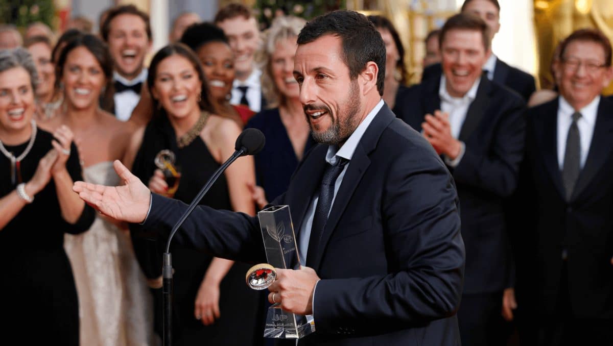 Adam Sandler jokes about being old after receiving AARP AwardMovies