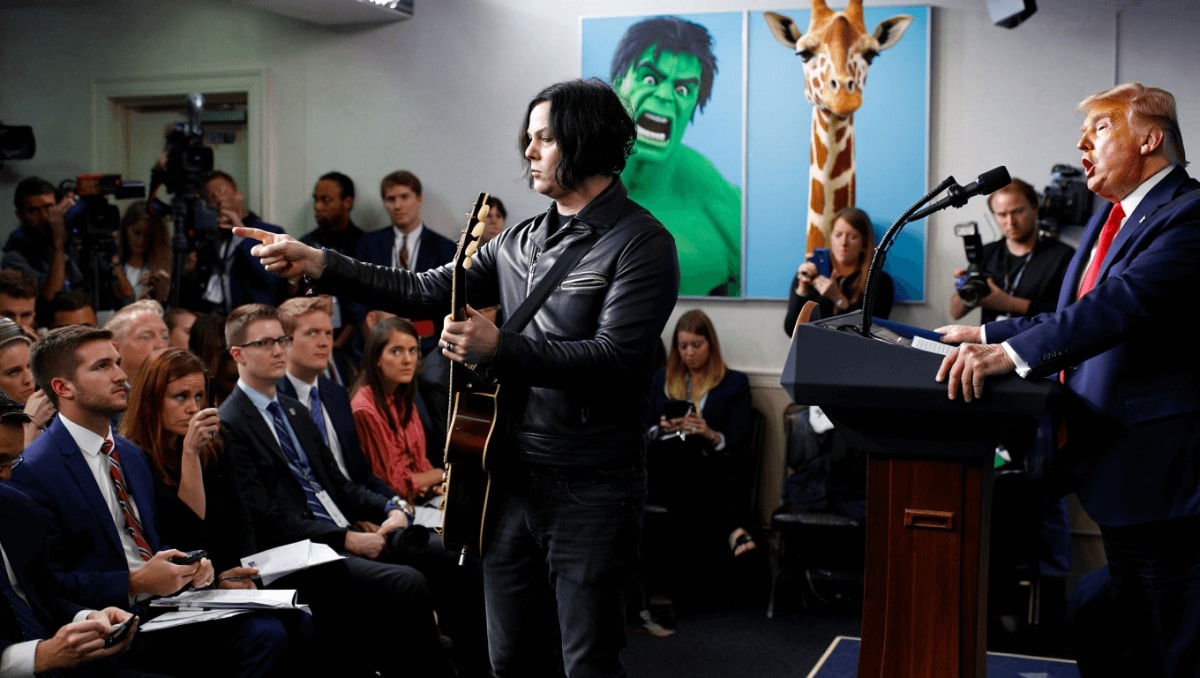 Jack White Mocks Trump’s Rambling One-Year Accomplishment Presser With Hulk Jokes: ‘Trump Smart, Pass Brain Test, Name Giraffe’