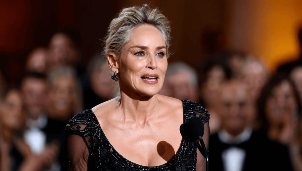 Sharon Stone cries onstage remembering her late mother at AARP Awards