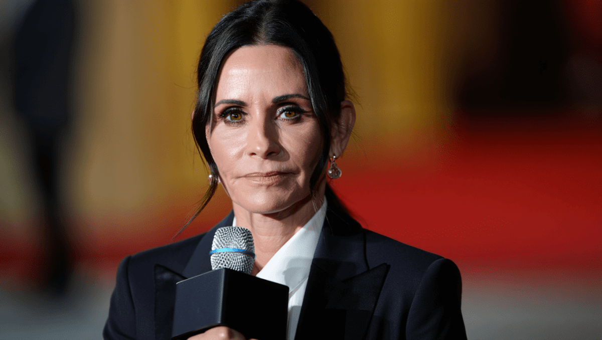 Courteney Cox returns as Gale Weathers in Scream 7, in theaters now