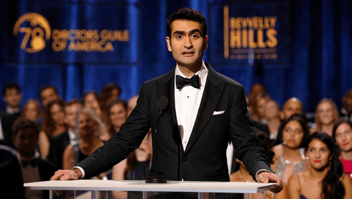 Host Kumail Nanjiani mocks DGA Awards' racist past, lands Epstein joke