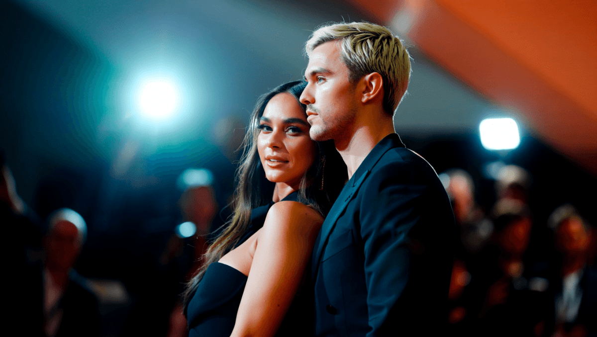 Bryana Holly turns heads in Prada at Vanity Fair Oscar Party alongside Nicholas Hoult