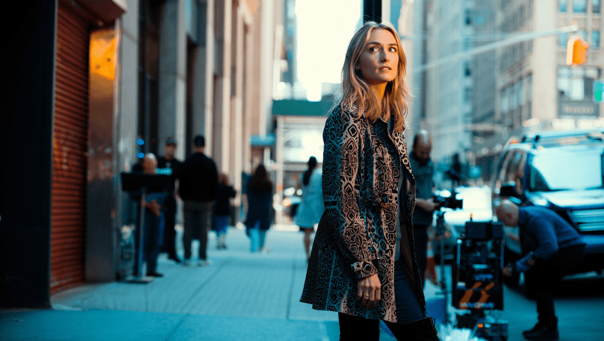 Michelle Randolph spotted filming holiday movie Clashing Through the Snow in NYC