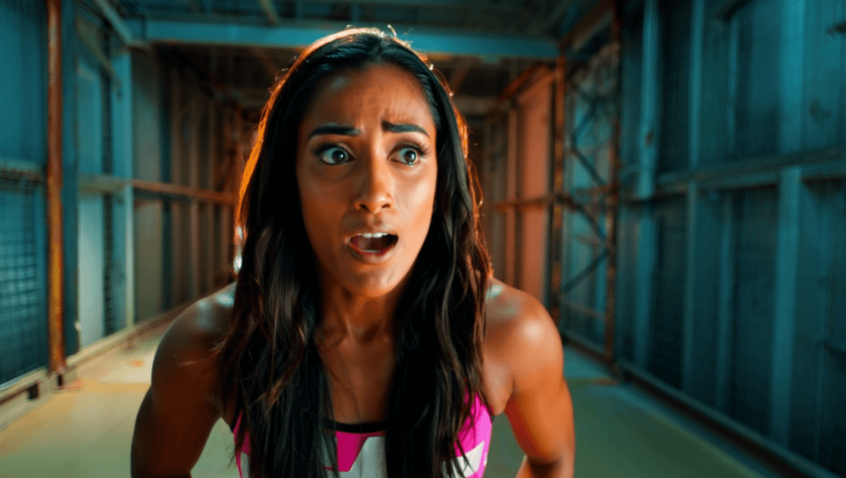 Kiana James wardrobe malfunction at WWE Elimination Chamber caught on camera in Chicago