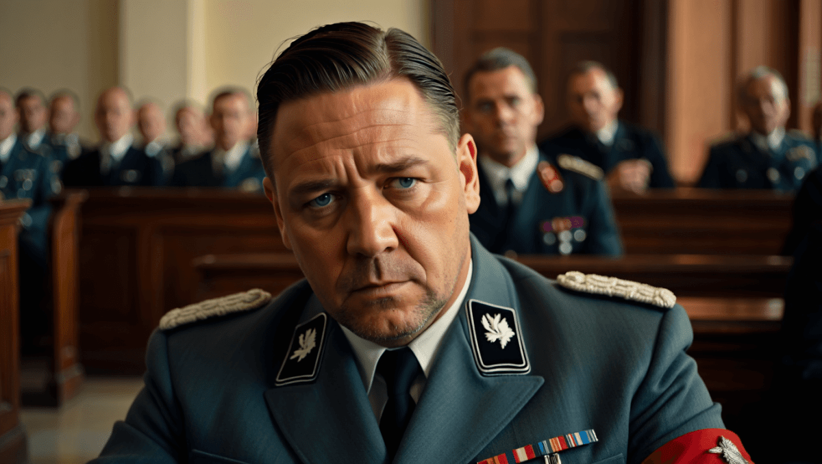 Russell Crowe transforms into Nazi leader Hermann Göring in Nuremberg, now streaming on Netflix