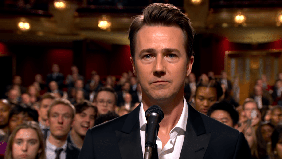 Edward Norton wows Late Show audience with powerful Walt Whitman reading
