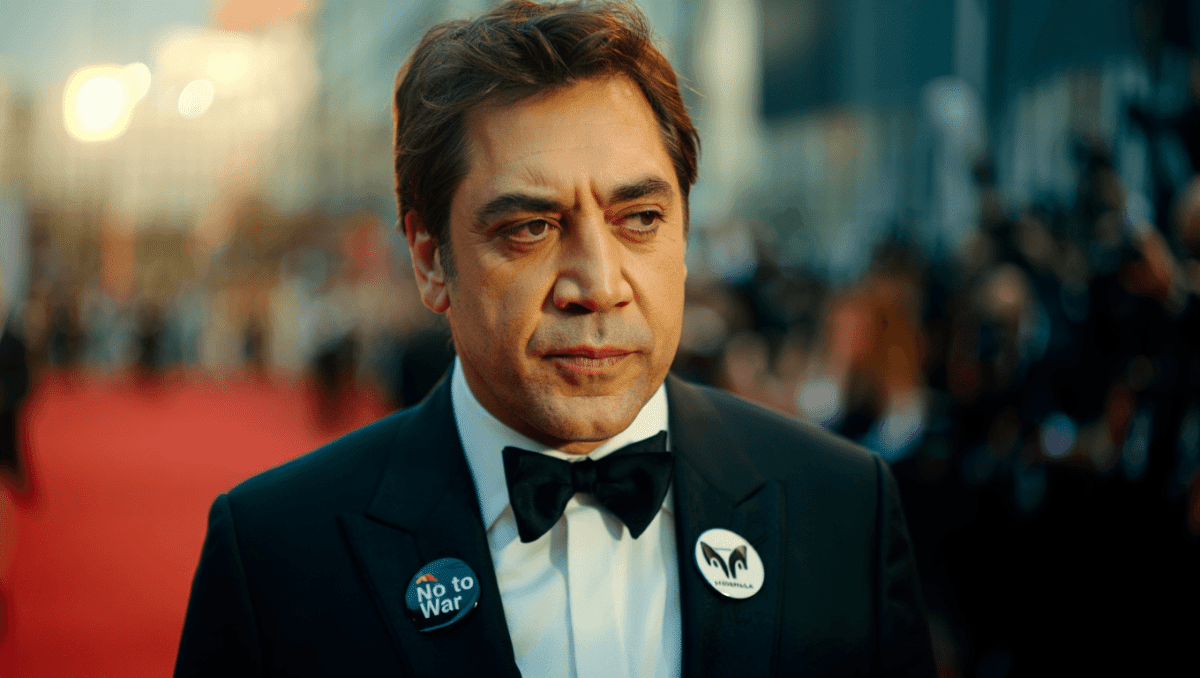 Javier Bardem wears 'No to war' pin on Oscars red carpet, advocates for peace