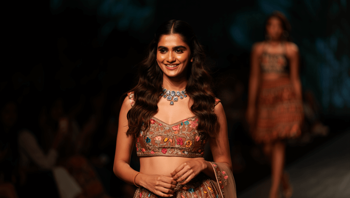 Khushi Kapoor stuns as showstopper at Lakme Fashion Week in Aisha Rao lehenga