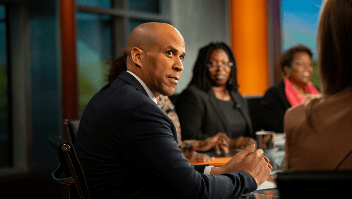 The View welcomes Cory Booker back as politicians return after FCC investigation