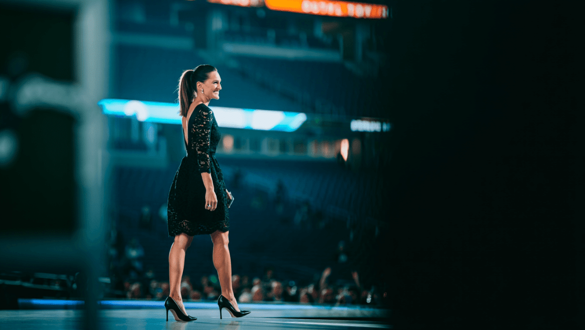 Mina Kimes stuns in black lace dress at 2026 NFL Draft in Pittsburgh