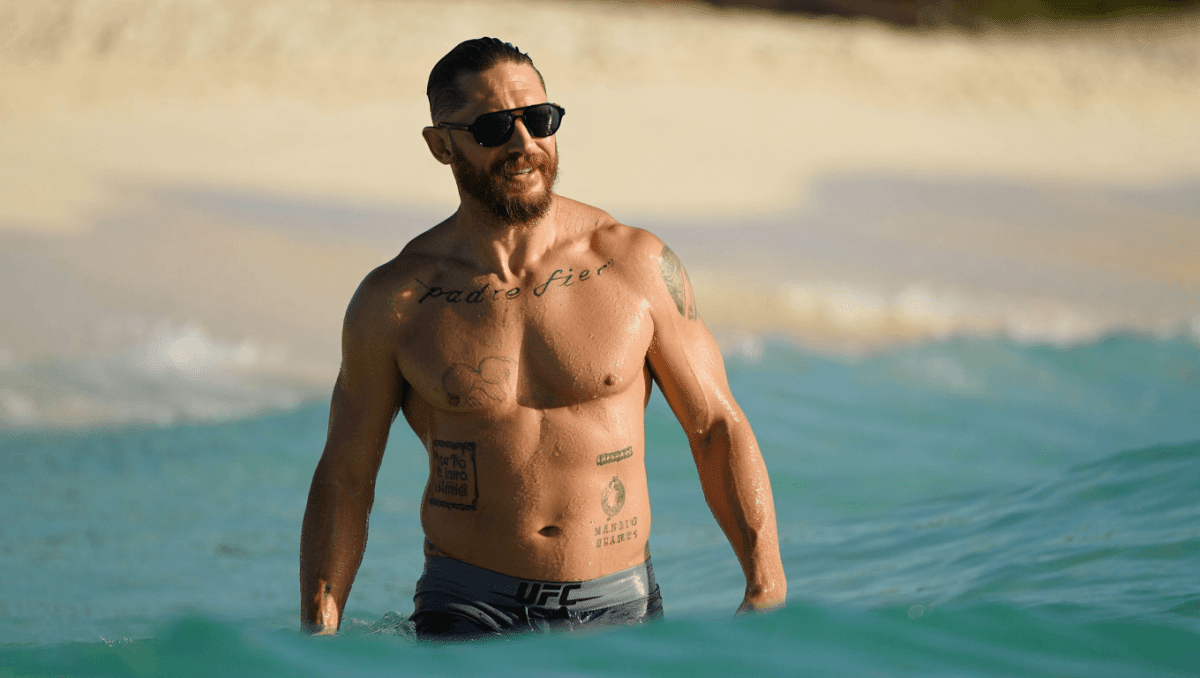 Tom Hardy enjoys beach day in Barbados with wife Charlotte Riley during family vacation