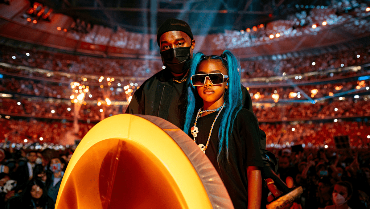 Kanye West returns to US stage with daughter North in SoFi Stadium debut