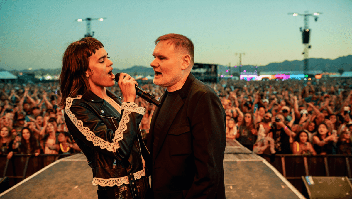 Billy Corgan surprises Coachella crowd joining Sombr's set