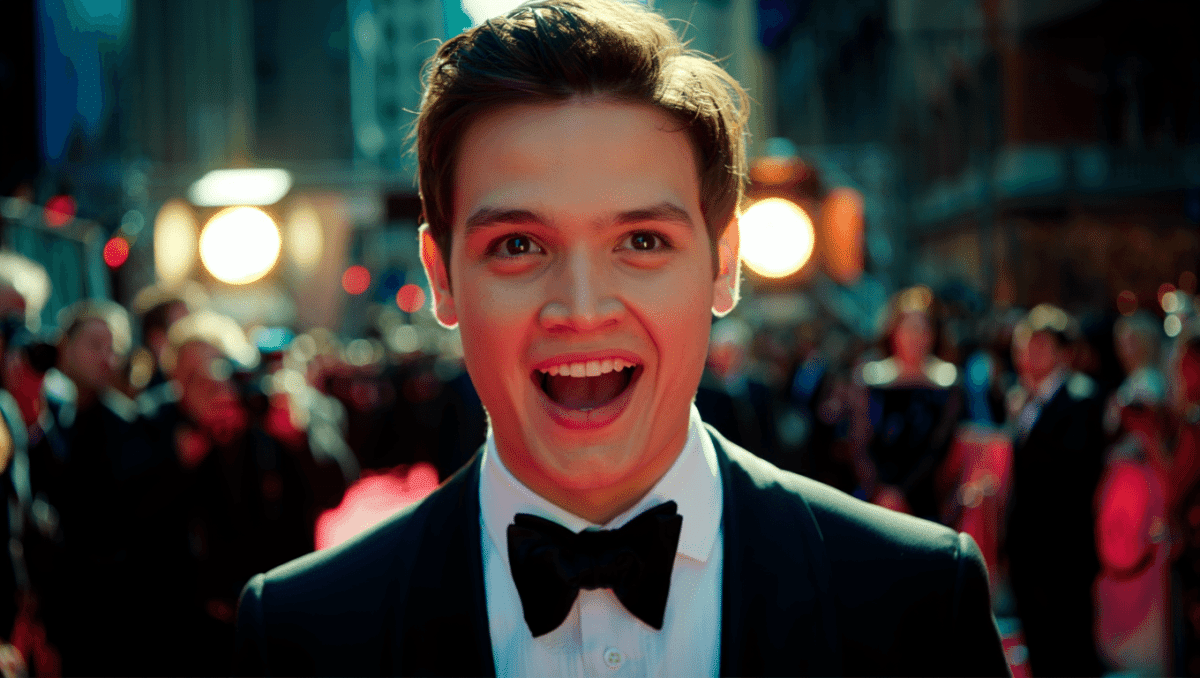 Caleb Hearon raves about Anne Hathaway at Devil Wears Prada 2 premiere