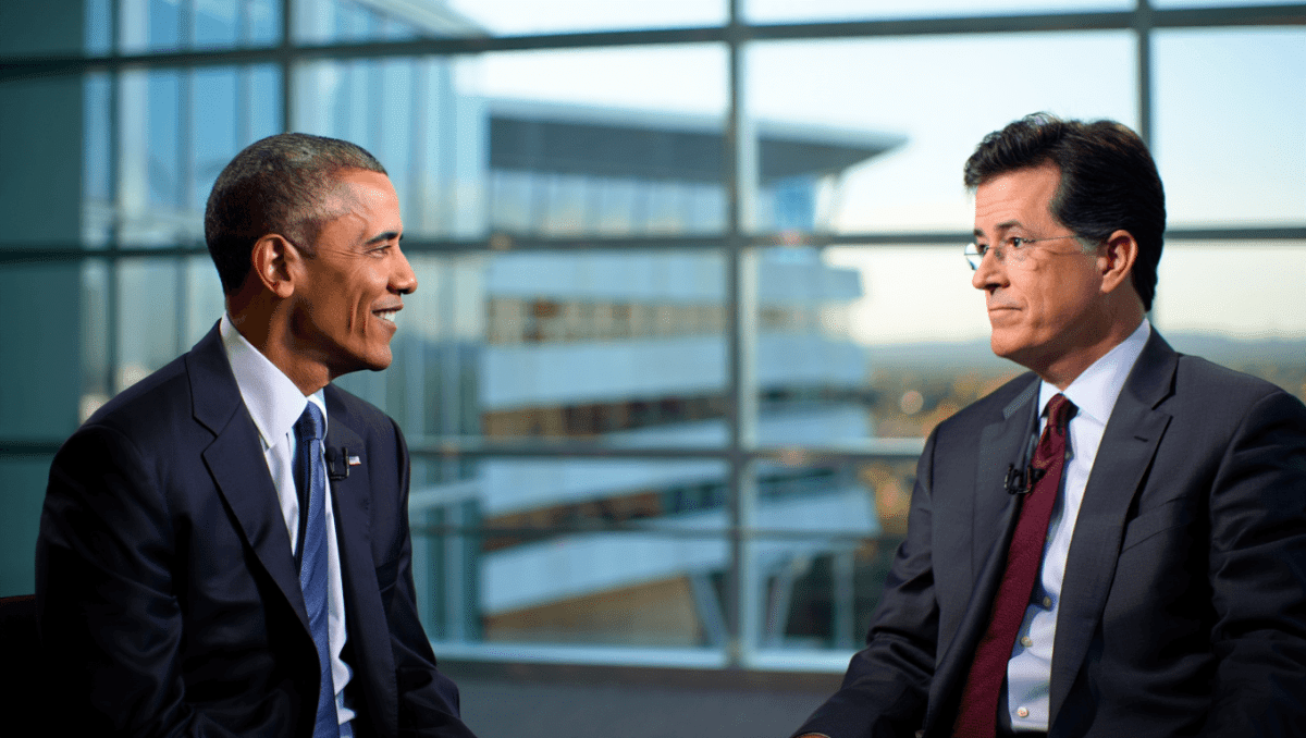Stephen Colbert interviews Obama on final Late Show, filmed in Chicago