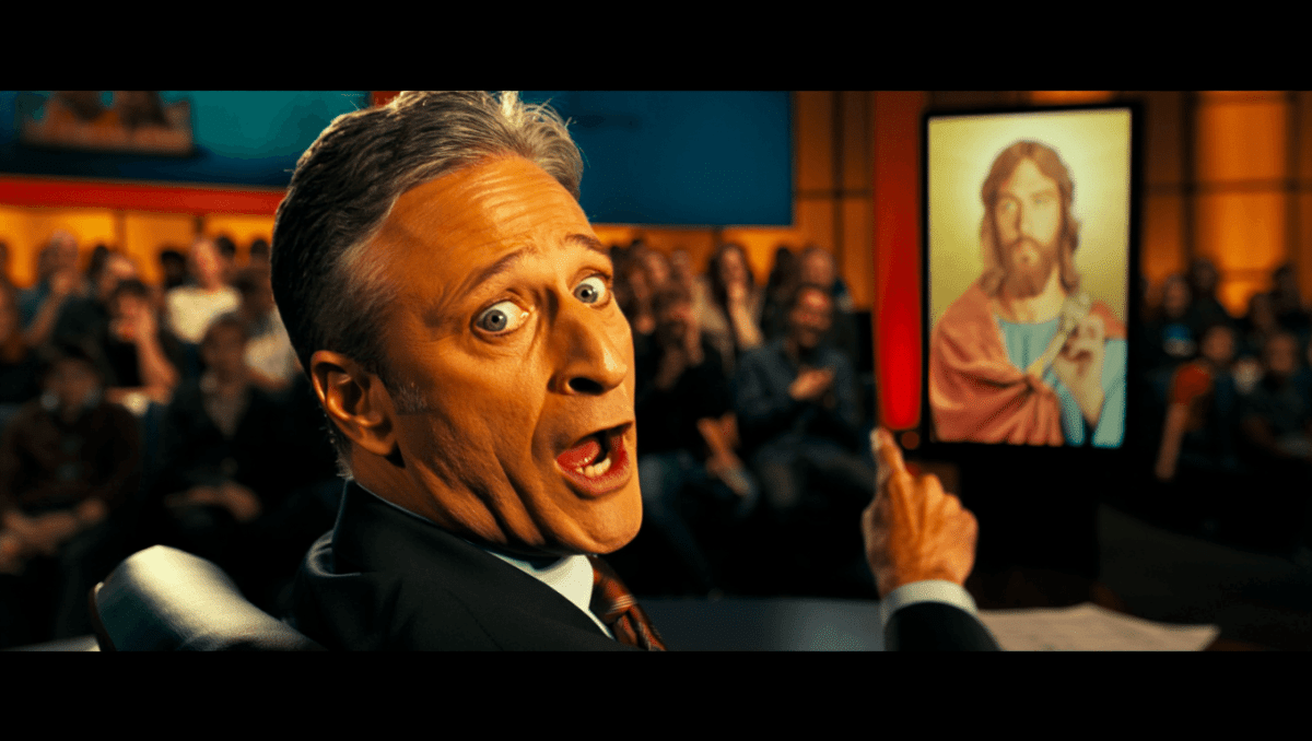 Jon Stewart takes aim at Trump's Jesus meme on The Daily Show tonight