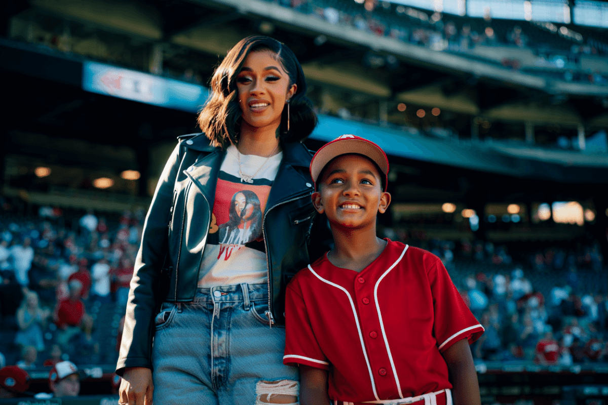 Cardi B throws first pitch at son Wave's baseball tournament, jokes she's a 'girl mom'