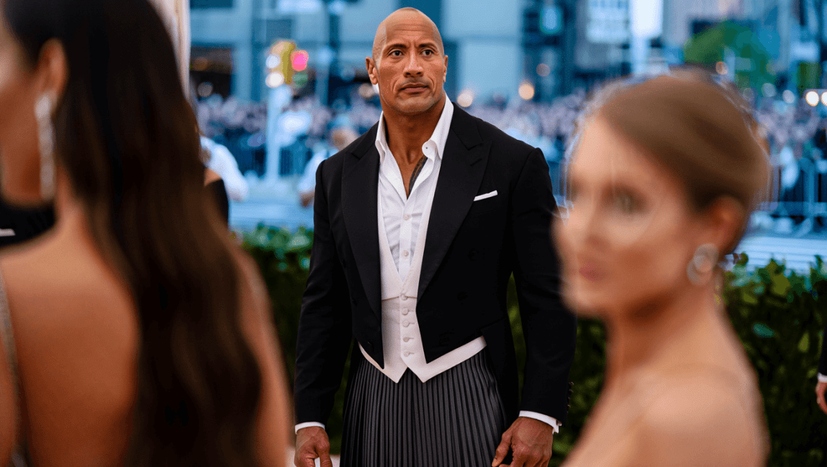 Dwayne Johnson makes first-ever Met Gala appearance in New York with wife Lauren