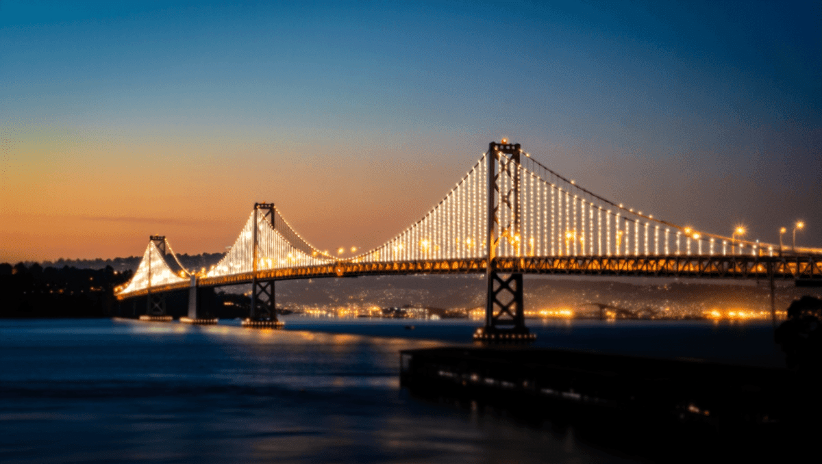 Bay Bridge lights shimmer nightly in San Francisco with rebuilt 1.8-mile LED display