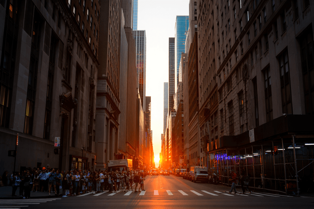 Manhattanhenge 2026 peaks tomorrow night in NYC at 8:13 p.m.