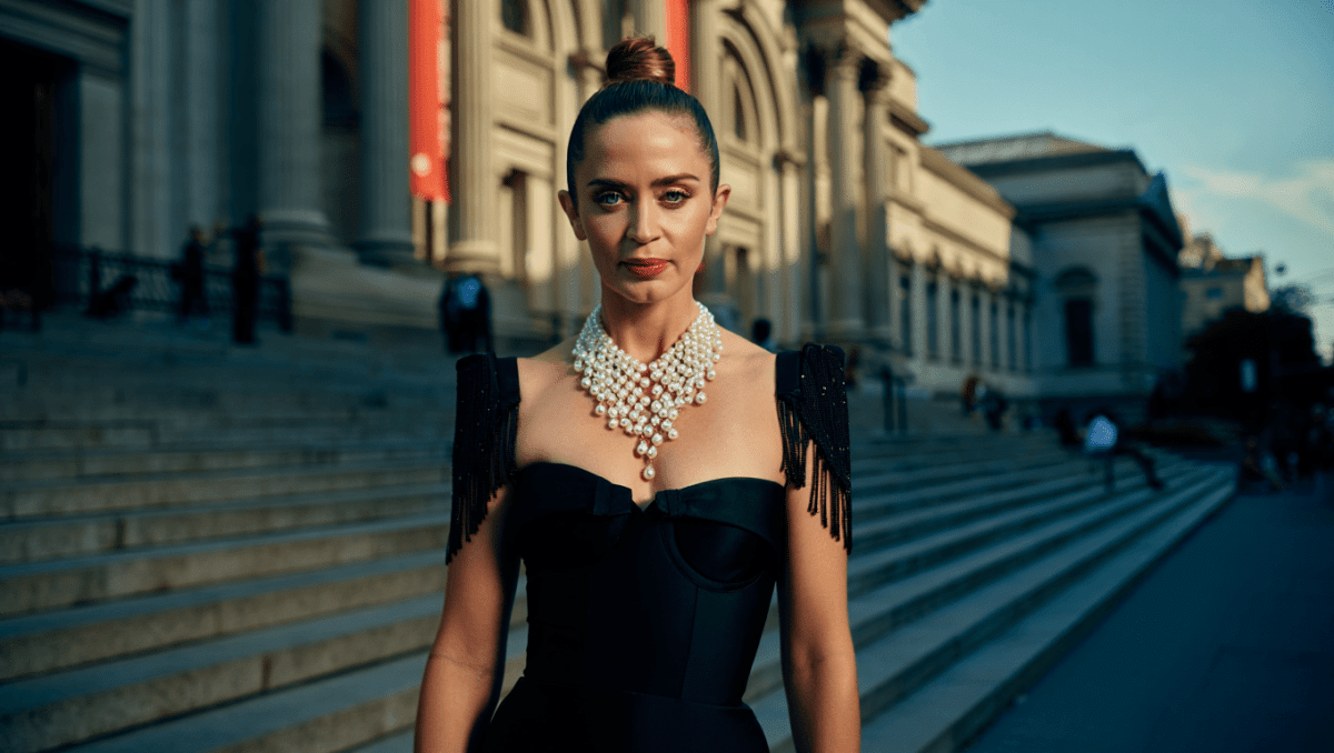 Emily Blunt stuns in $500K pearl necklace at Met Gala in NYC