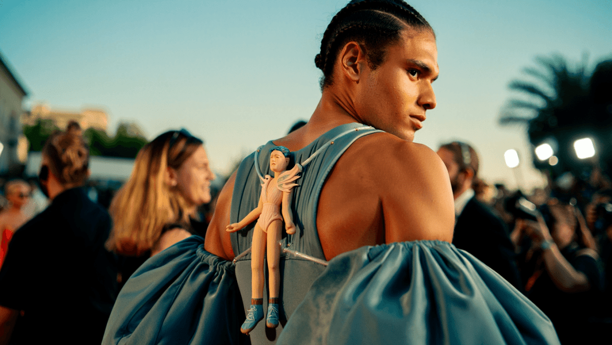 Jordan Roth wears sculptural Robert Wun dress at Met Gala in New York