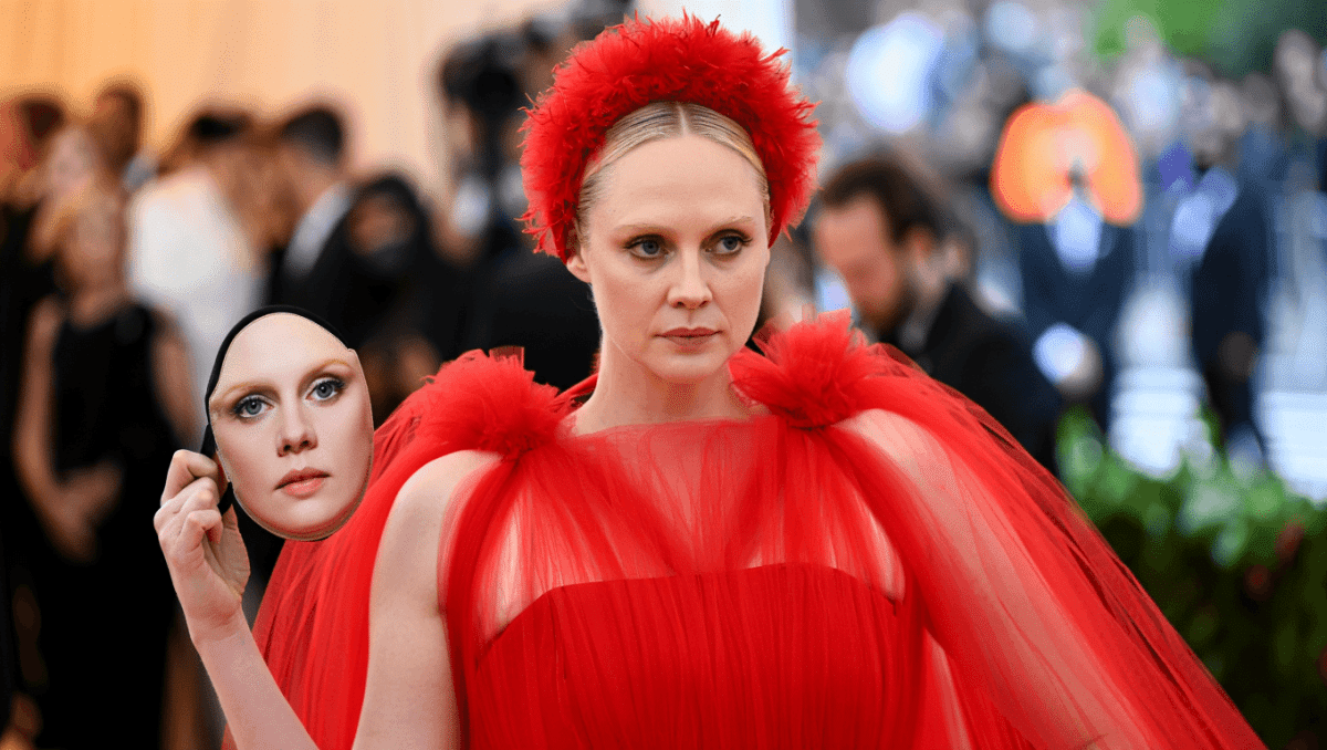 Gwendoline Christie makes bold Met Gala entrance in New York with custom face mask