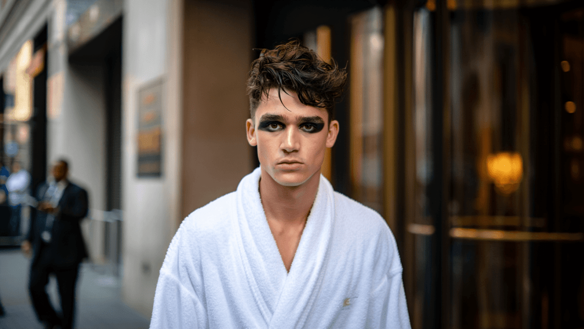 Hudson Williams wears Balenciaga bathrobe to 2026 Met Gala in New York