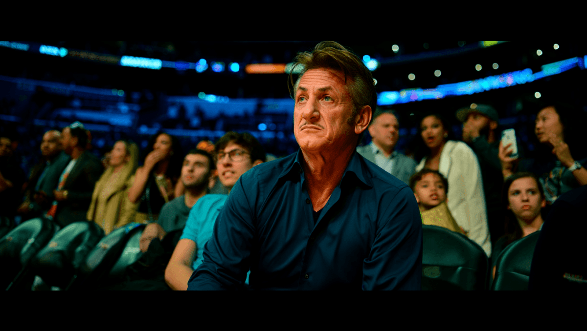 Sean Penn attends Lakers vs Thunder Game 4 in Los Angeles