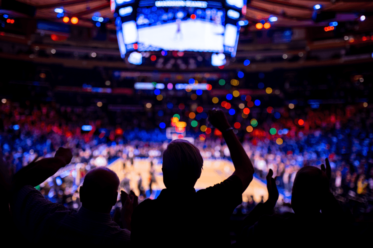 Dave Chappelle attends Knicks-Spurs Game 3 at Madison Square Garden
