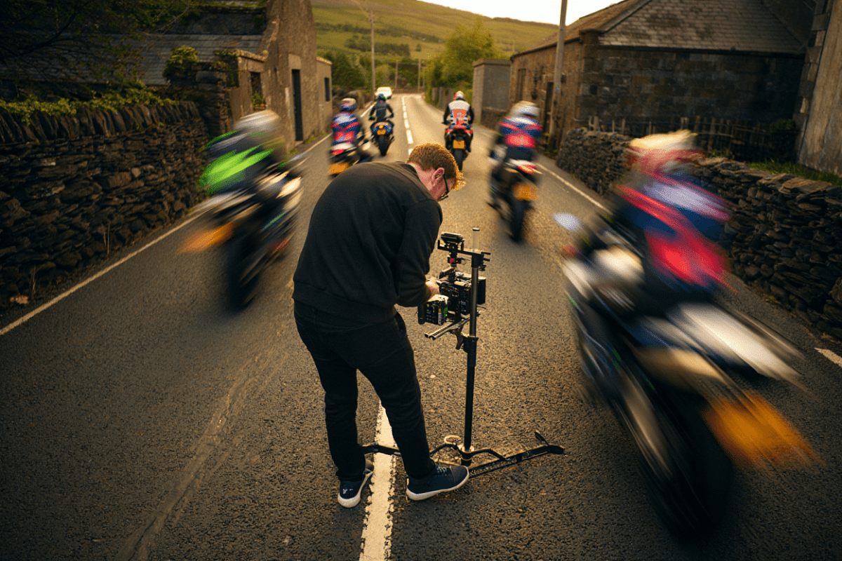 Brad Pitt on set of 'Isle of Man' movie as filming kicks off during motorcycle race