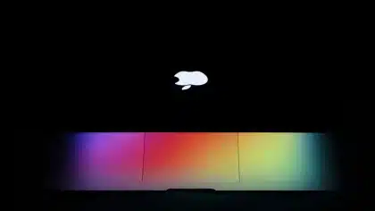 Person taking an online personality quiz on a glowing screen in a dimly lit room