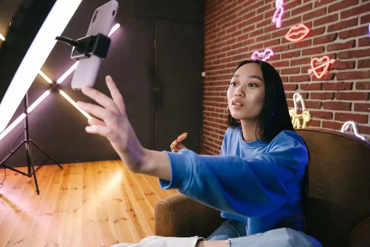 Creator editing short-form video content on social media platform