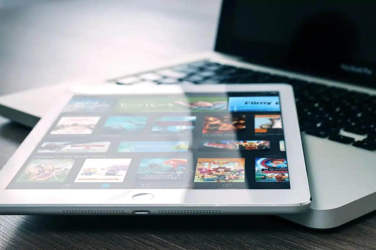 Streaming service logos and apps displayed on a mobile device screen