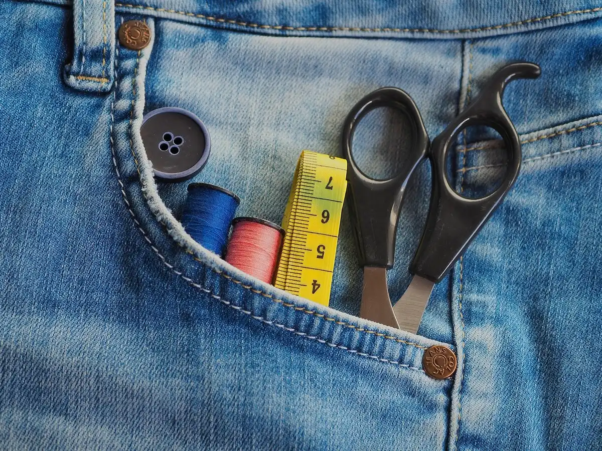 Loungewear and denim flatlay showing coordinated autumnal pieces