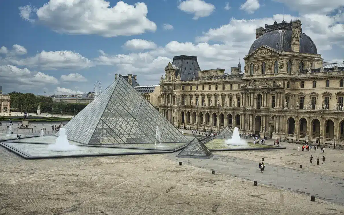 Collage of recognizable urban landmarks representing TV show settings